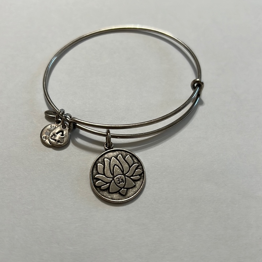 Alex & Ani Lotus Flower Charm Bangle Bracelet